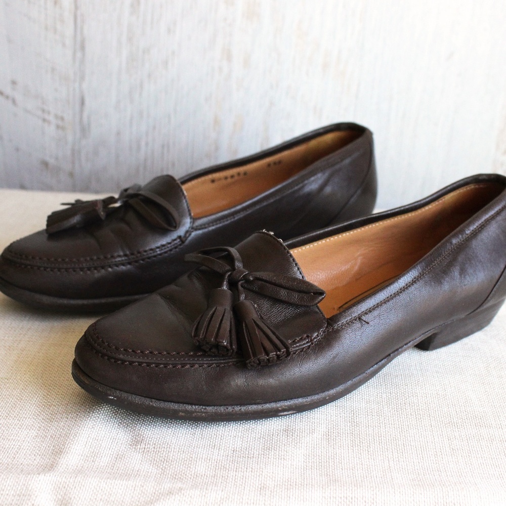 COLE HAAN Leather Tassel Loafer Flats